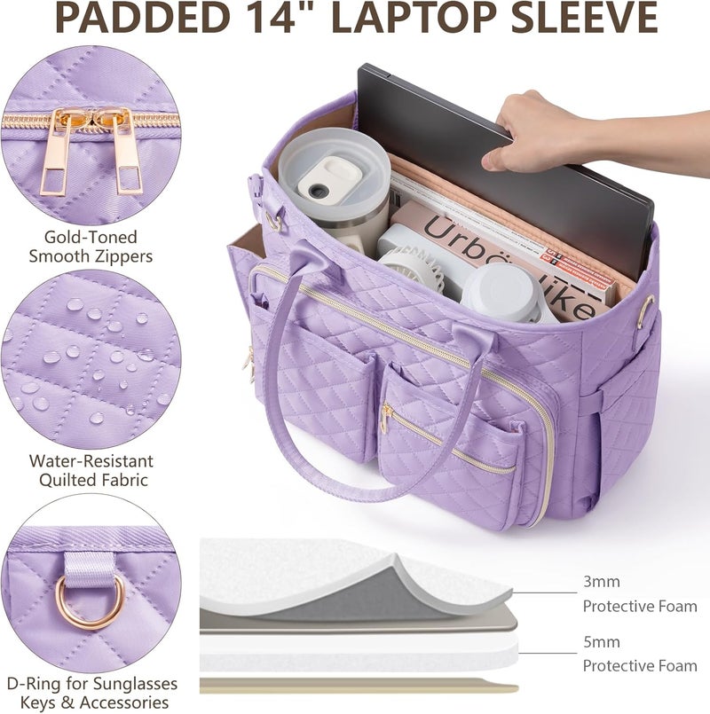 FLOE Large Bible Bag with Bible Cover Case for Women, Quilted Church Tote Bag Book Carrying Case w/Shoulder Strap,Bible Study Supplies Journaling Kit Accessories Valentines Day Christian Gift for Women Her - Image 4